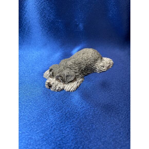Sandicast Schnauzer Laying Down and Sleeping - Picture 1 of 7